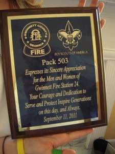 Pack 503 Honors Gwinnett Fire Station 24